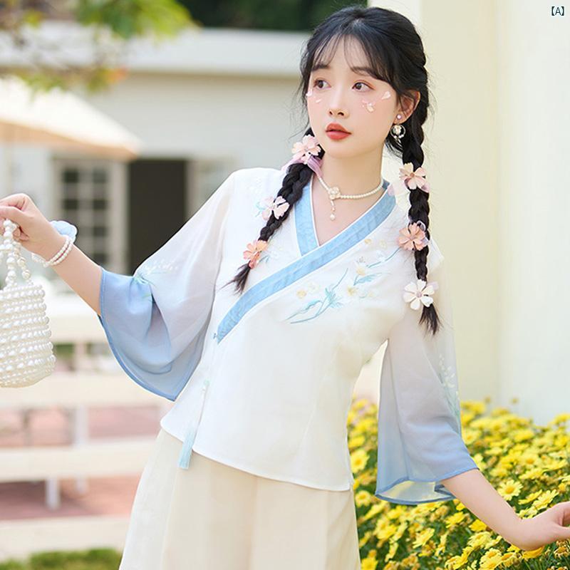 レディース　ファッション　コーデ　レディース　正装 漢服 瞑想 茶師服 唐服 夏 伝統的 中国 医学 クリニック 美容 健康 スパ 耳 かき フットバスマッサージ 技術者 作業着