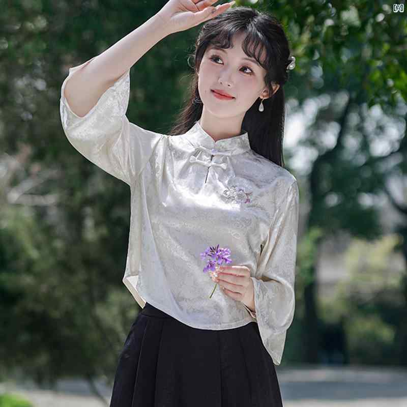 民族風 学生 服 漢服 文学 芸術 レトロ 瞑想 唐 スーツ 小柄 中国 ガールズ チャイナ 夏 6,993円