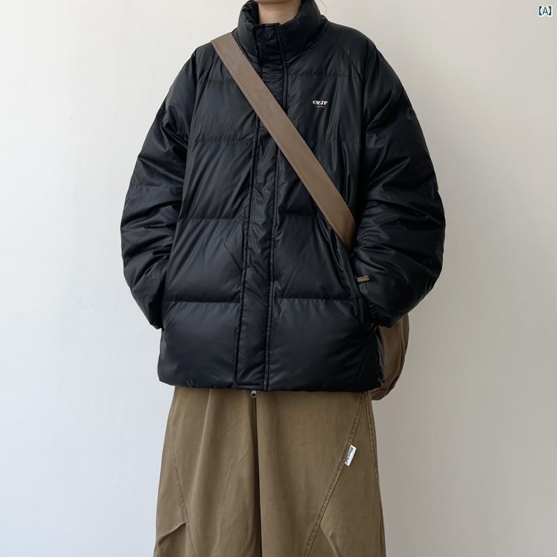 メンズ　コーデ　ファッション　男性　オシャレ　　かっこいい JOYZONE 冬 標準 90 ホワイトダックダウン ダウン ジャケット 厚く 暖かい カップル ショート スタンドカラー