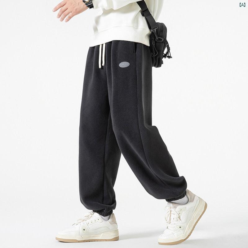 メンズ ファッション 韓国ファッション オシャレ 韓国 マット Youao グレーン ベルベット スウェットパンツ メンズ 秋　冬 スポーツ 裏起毛 厚手 カジュアル パンツ