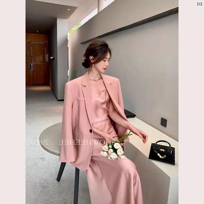 レディース 流行り物 コーデ 春 夏 秋 秋 さくら色 繻子 背広 ズボン吊り スコート お召しもの 婦歳 服 小っちゃい 芳ばしさ 初秋服 その他-レディースファッション