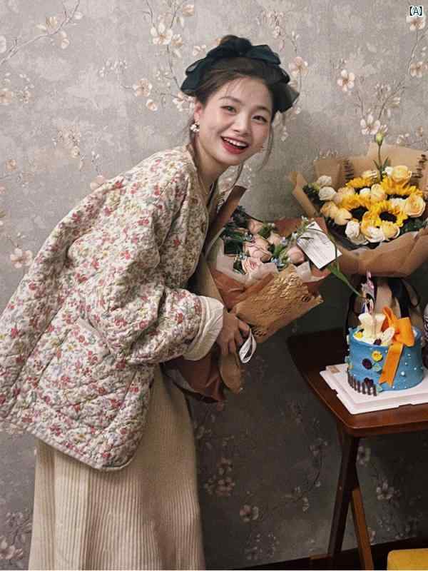 レディース 流行り物 コーデ 春 夏 秋 飛び切り 押し出し似つかわしい 綿織物 服 表どおり レトロ 遊撃手中 綿織物上衣 花柄中 レディース 冬