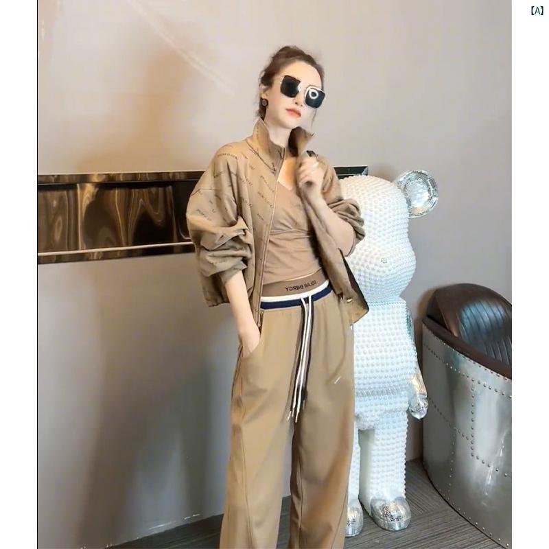 レディース 流行り物 コーデ 春 夏 秋 秋 冷やりとした レディース ハイエンド トレイナー 心地よい 流行り物 運動競技お召しもの 背広 ズボン下 2点仕かける その他-レディースファッション