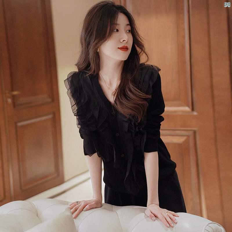 レディース　ファッション　コーデ　春　夏　秋 秋 婦歳 服 ハイエンド 小柄 シャツ す シック 美しい ニット ボトム 大きいサイズ