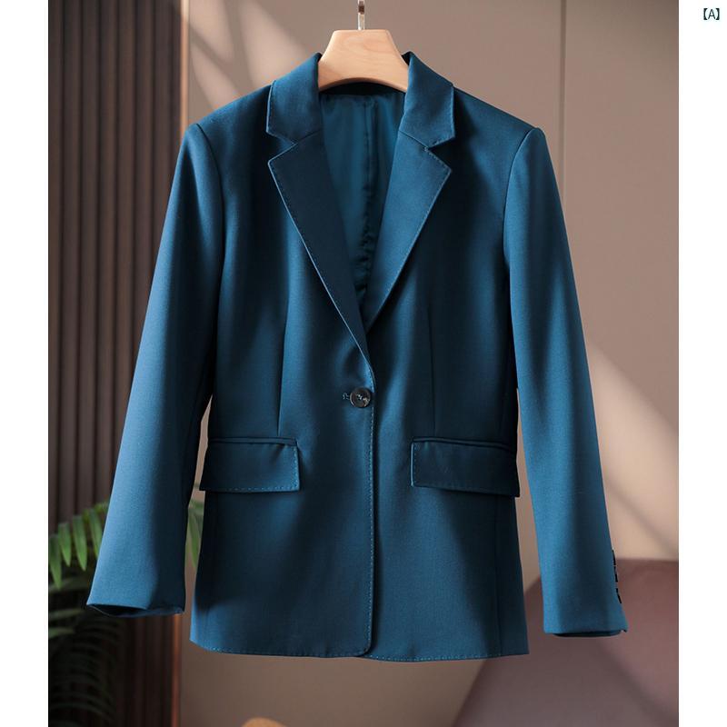 レディース　ファッション　コーデ　春　夏　春秋先 良い おしゃれ 上品 スタイリッシュ 高級 ブルー スリムフィット レディース 小柄 スーツ ジャケット