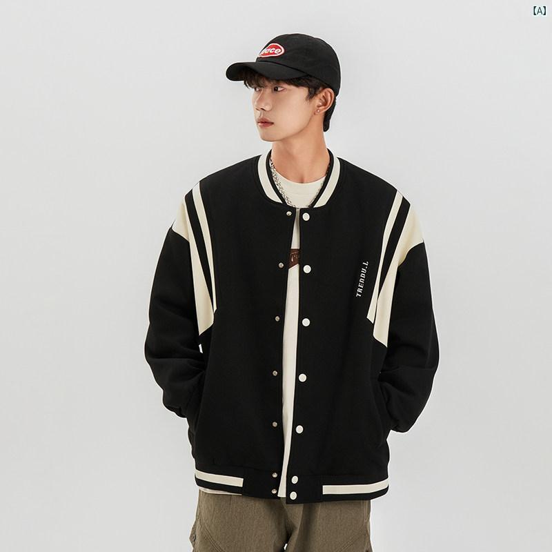 メンズ ファッション 韓国ファッション オシャレ 韓国 Mai Teyou カジュアル ジャケット メンズ 春秋 スプライシング 野球 ユニフォーム