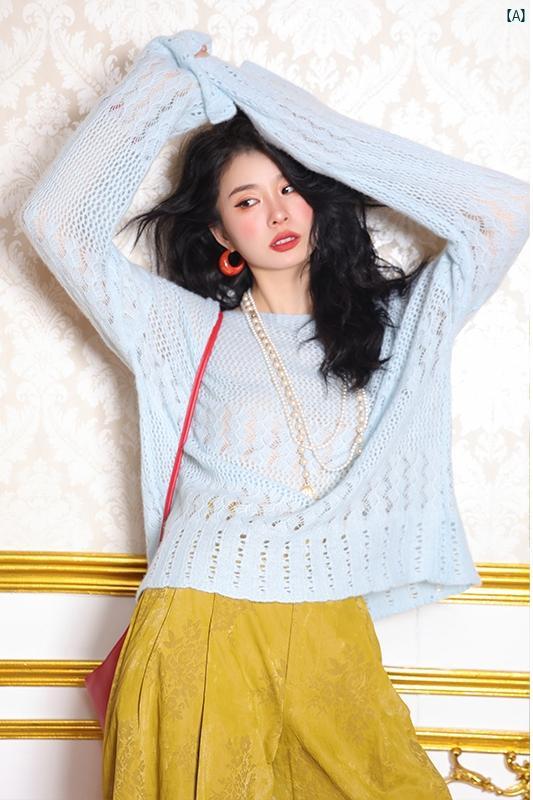 レディース　ファッション　レディース　オシャレ　コーデ　春　秋　冬 dangdang SomesQingshan Nuonuo 大きめ ラウンドネック ニット セーター