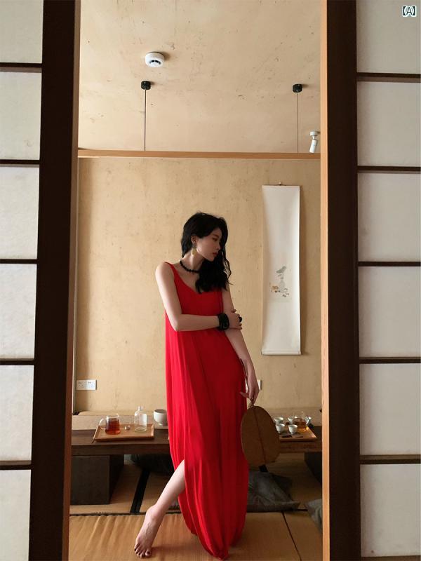 レディース 流行り物 レディース オシャレ コーデ 春 秋 冬 Dangdang Somesduangduang スコート 中華風 レディース 夏 ノースリーブ より良い ドレープ お召しもの