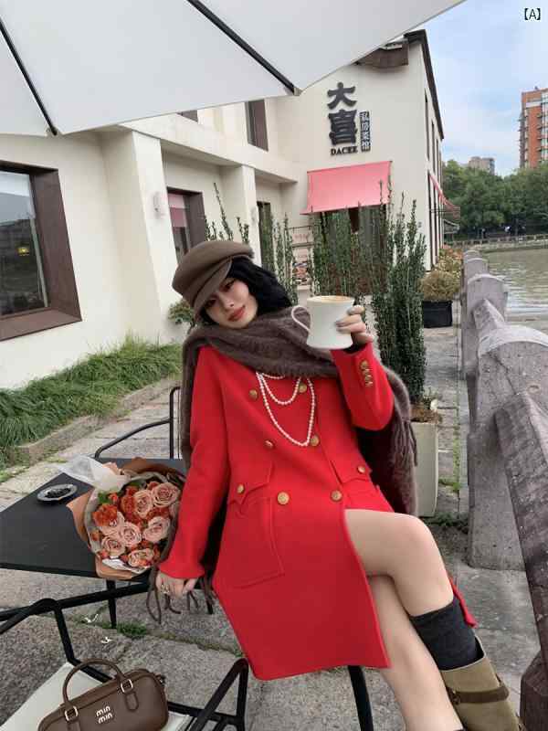 レディース 流行り物 レディース オシャレ コーデ 春 秋 冬 dangdang \u0026amp;quot; Liu Yang Qianjin 20 80 オーストラリアン 絨毛 厚地の外套 マゼンタ レディース 両面 コート・ジャケット-レディースファッション