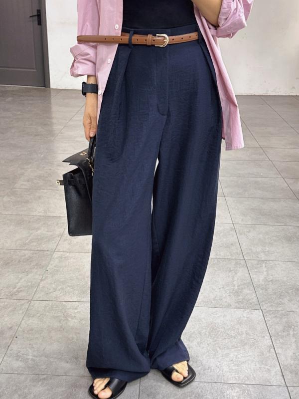 ワイドパンツ レディース 春夏 ロングパンツ 亜麻 リネン風 ボトムス ハイウエスト 薄手 軽量 接触冷感 涼しい 通気性 吸湿 速乾 美脚 落ち感 センタープレス 伸縮性あり ストレート 体型カバー 細見え 動きやすい ゆったり 普段使い 通勤用 オフ｜プライムズ商店