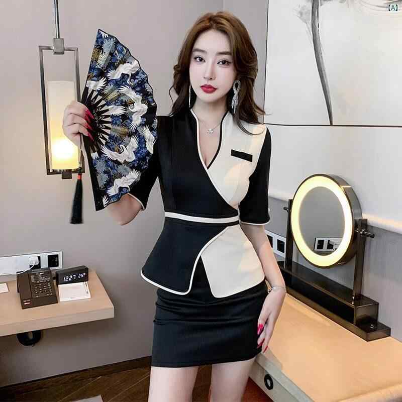 レディース　レディース　レディース仕事着 技術者 ユニフォーム 美容室 マッサージ 師 作業着 パンツ スーツ 秋　冬 耳 かき ペディキュア ヘア サロン
