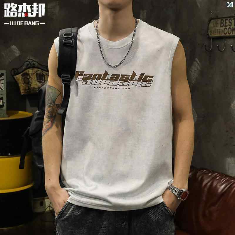 メンズ ファッショオン オシャレ 心地好い 成人男性 Lujiebang ベスト 運動競技 アメリカン 限りない 夏 ノースリーブ プルオーバー アウター 新