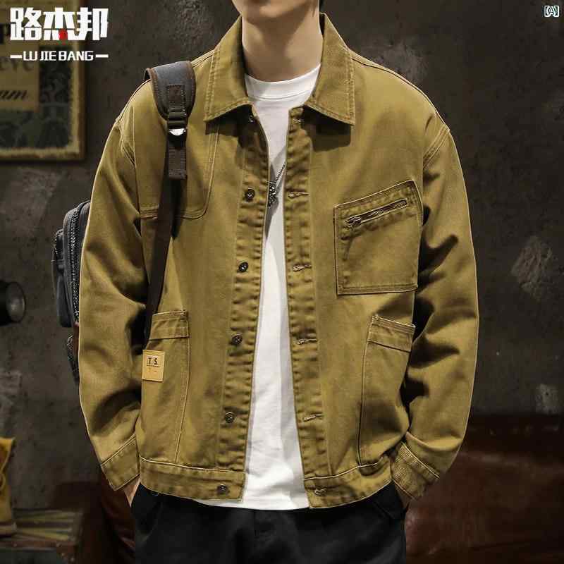 メンズ　ファッショオン　オシャレ　カジュアル　男性 アメリカン レトロ デニムジャケット 春秋 ジャケット トップ 作業着 7,808円