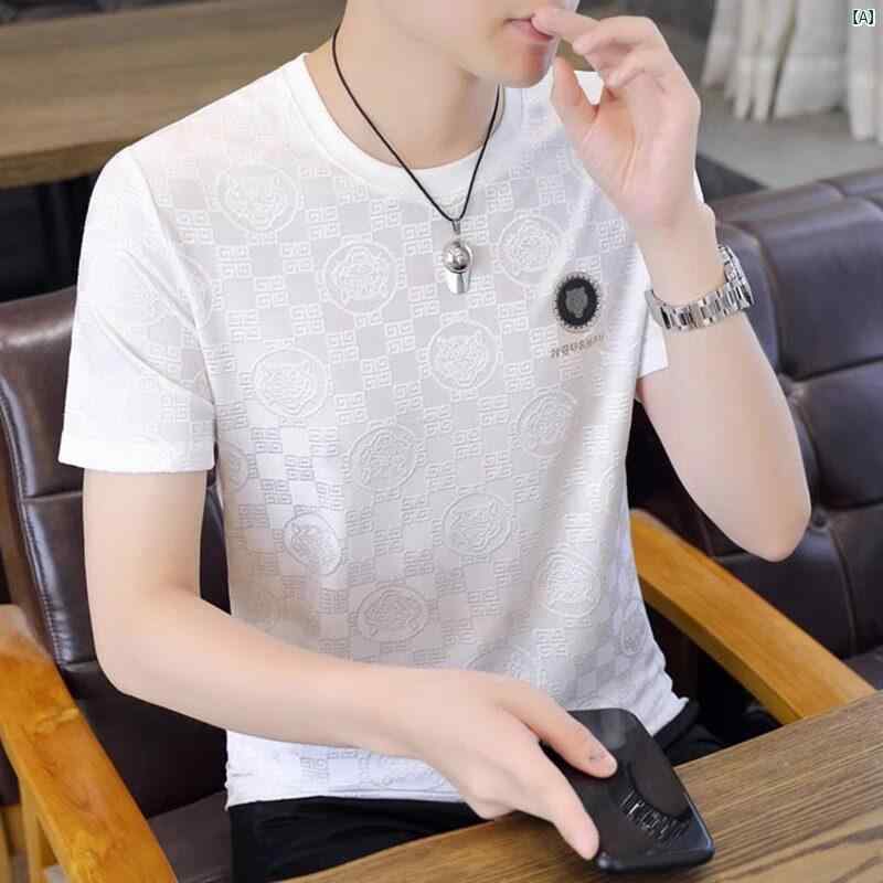 GOOMIL LEE 高級 冷感 速乾 半袖 Tシャツ メンズ 夏 薄手 カジュアル トップス