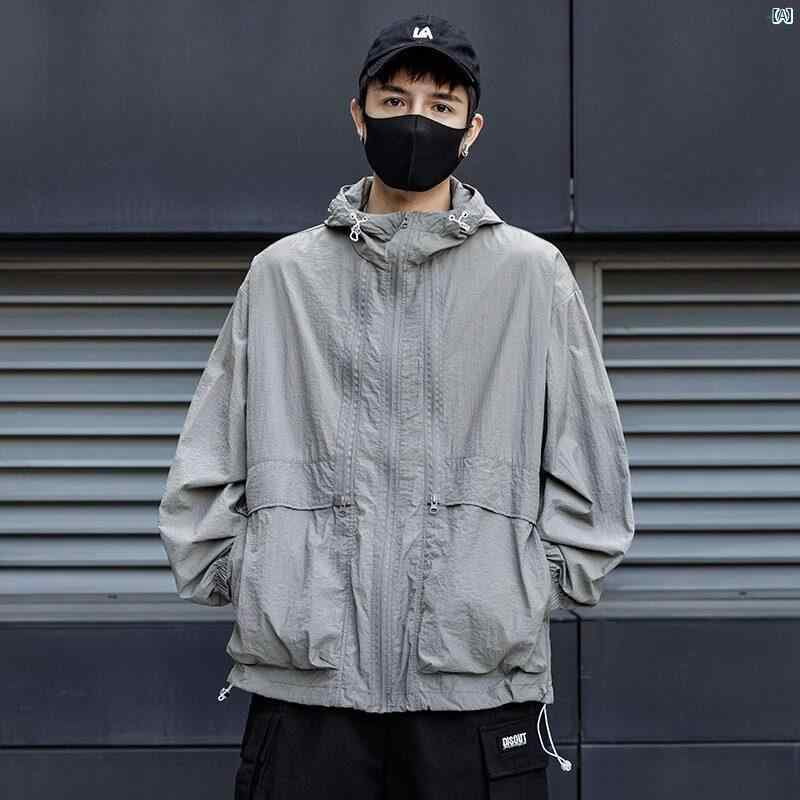 GOOMIL LEEUPF 50 日焼け防止 服 メンズ 夏 屋外 UV対策 冷感 薄手 コート カップル ジャケット