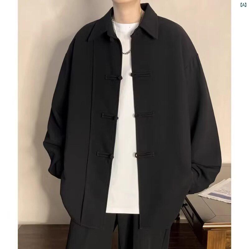 GOOMIL LEE 中華風 チュニック メンズ 春 ハイエンド クリーン フィット ジャケット シャツ