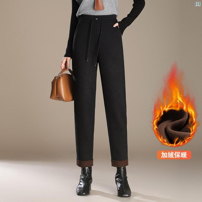 レディース レディース ファッション 上品 オシャレ 綺麗 カジュアル パンツ 秋 冬 ホット 十三 ライン 厚手 暖かい 小柄 ママ