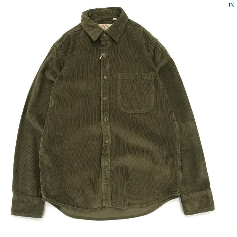 メンズ　ファッション　オシャレ　カジュアル　男性 アメリカン レトロ コーデュロイシャツ 春秋 大きいサイズ 長袖 シャツ ジャケット