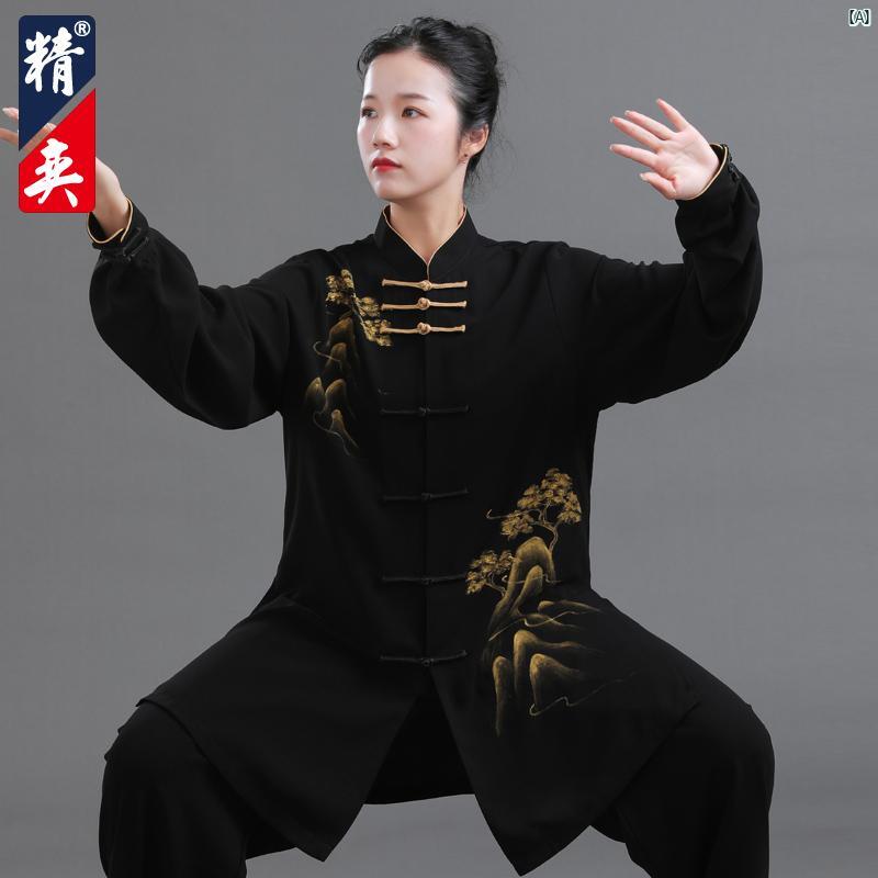 Jingyi 太極拳 背広 レディース ハイエンド Zhisong 墨付き 読み合わせる 成人男性 武術 演奏 春夏