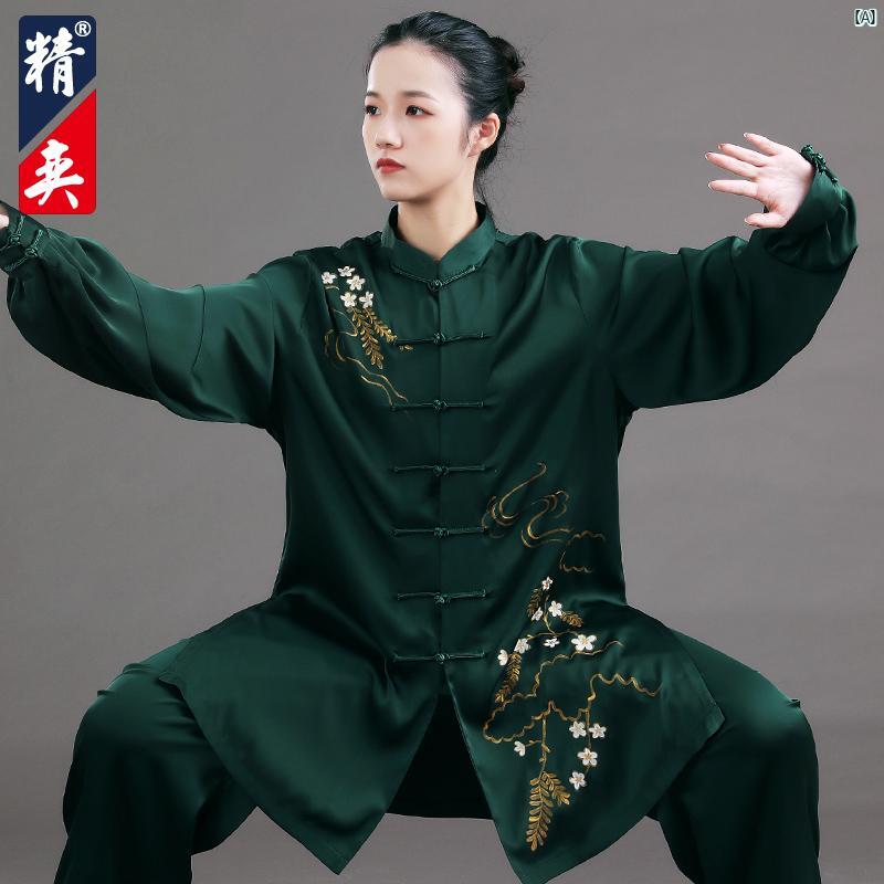 Jingyi 太極拳 背広 レディース ハイエンド 雅びやか 墨付き 読み合わせる 成人男性 武道 演奏 年月