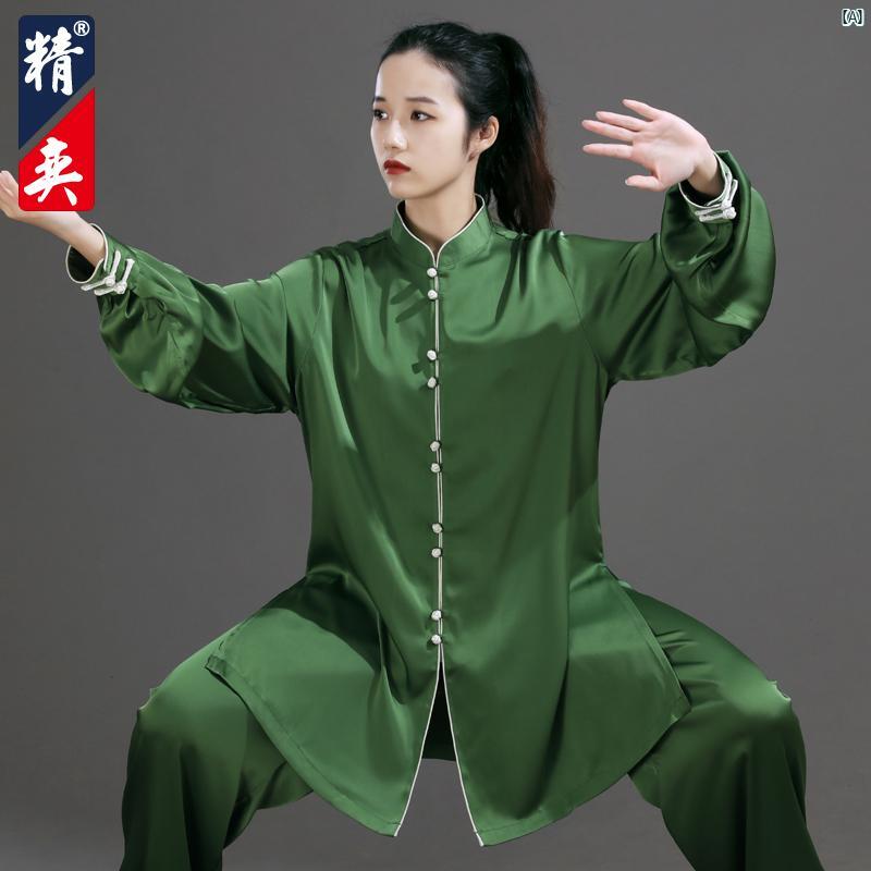 Jingyi 太極拳 服 レディース ハイエンド 西洋 真っただ中丈 読み合わせる 成人男性 武術 演奏 年月