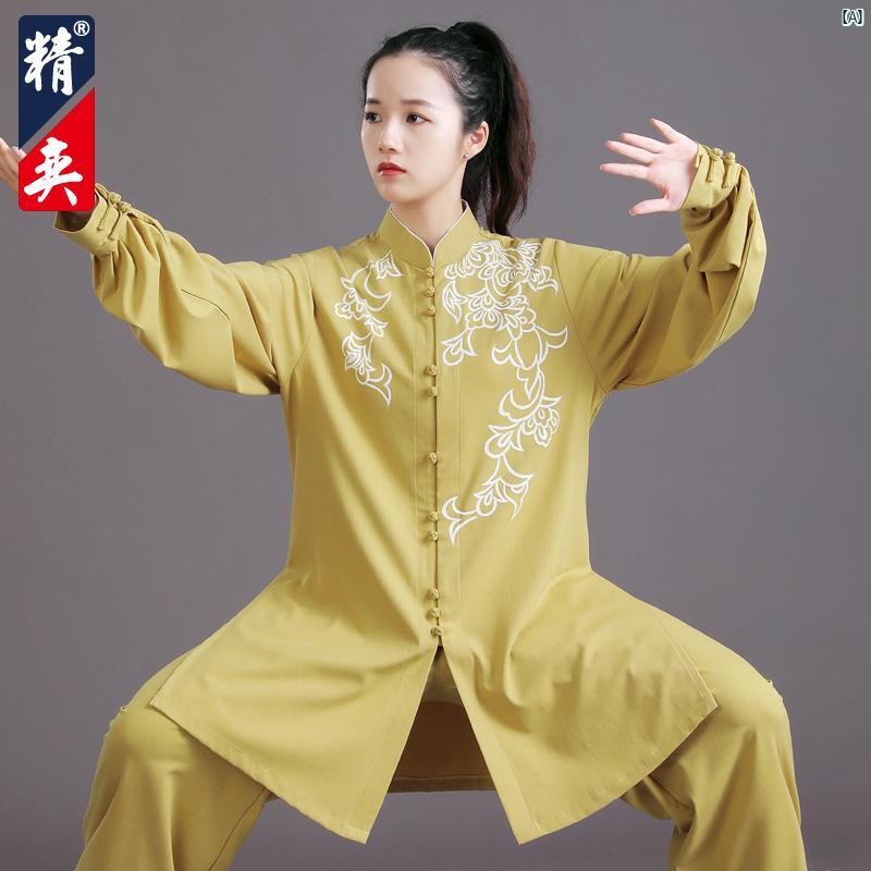 Jingyi 太極拳 背広 レディース 秋 ハイエンド 手書き 武術 公演 引きくらべる 成人男性用 読み合わせる