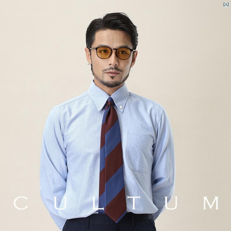 CULTUM 40 番手 100 長 コットン オックスフォード ボタン ダウン シャツ メンズ OCBD 長袖 アイビー