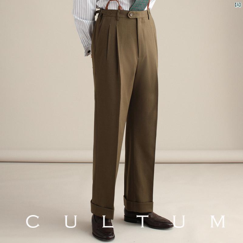 CULTUM 1930 S 年寄りの 先だつもの レトロ ご機嫌酉の方角 ダブル筋目 ズボン下 商行為 心地好い フラウンス ドレープ 広々とした レッグ 成人男性用