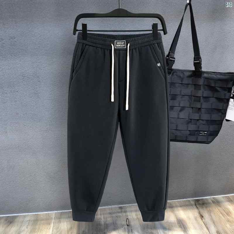 メンズ　ファッション　オシャレ　カジュアル　男性 秋　冬 ハイエンド ベルベット 厚手 スポーツ パンツ レギンス スウェットパンツ 男性用