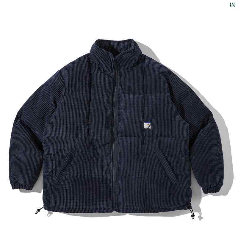 メンズ　ファッション　オシャレ　カジュアル　男性 秋　冬 コーデュロイ 厚手 コットンコート 男性 レトロ スタンドカラー パン コート 暖かい コットンジャケット