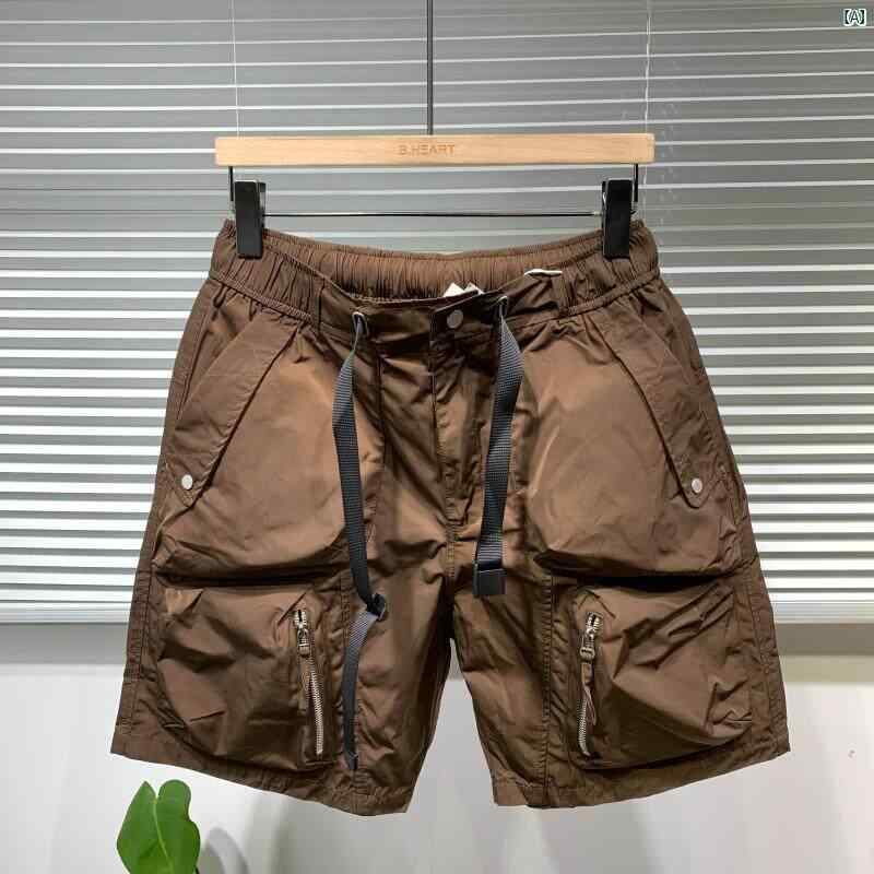 メンズ　ファッション　オシャレ　カジュアル　男性 マルチ ポケット オーバー オール 夏 ショート パンツ ストレート スポーツ 五分丈