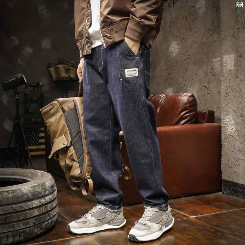 メンズ ファッショオン オシャレ 心地好い 成人男性 完膚なきまで ハイエンド 古典派音楽 レトロ 青み 成人男性用 デニム 秋 引っ切り無い 心地好い ロング ズボン下