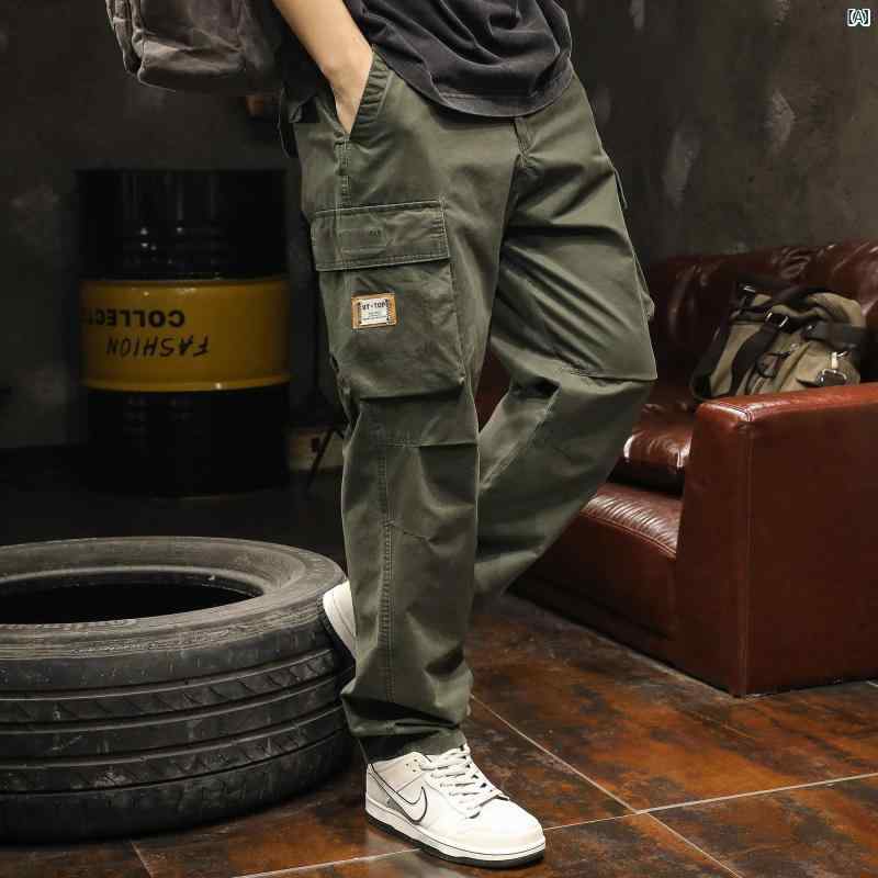 メンズ　ファッショオン　オシャレ　カジュアル　男性 レトロ 厚手 コットン ワークパンツ メンズ たり 大きいサイズ 秋 カジュアル ストレート パンツ