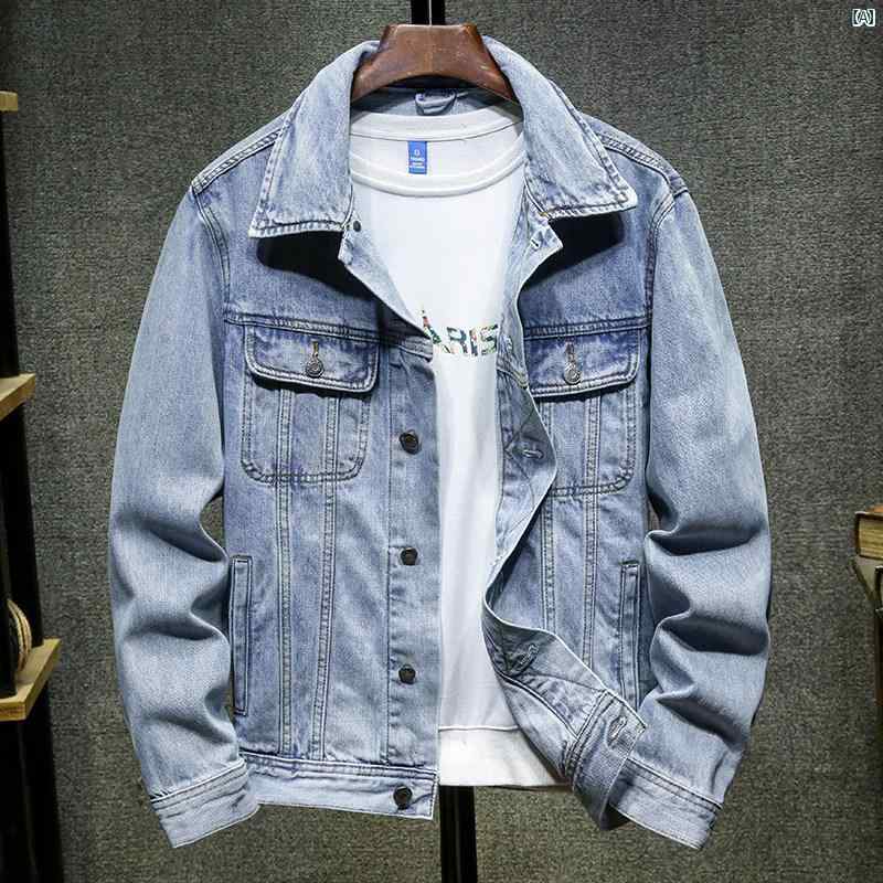 メンズ ファッション オシャレ カジュアル 男性 コーマ コットン ストレッチデニムジャケット 秋 冬 スリム トップ ハイエンド 大きいサイズ チャコール ブラック ジャケット