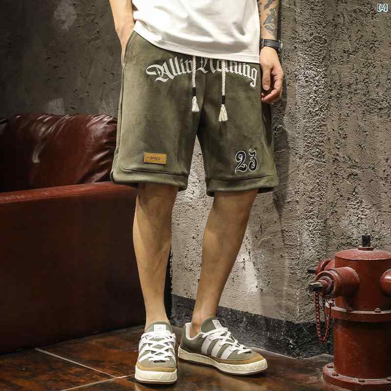 メンズ ファッショオン オシャレ カジュアル 男性 アメリカン ストリート ショーツ 夏 冷感 巾着 プリント トレーニング スポーツ パンツ スリット 3点 ビーチ