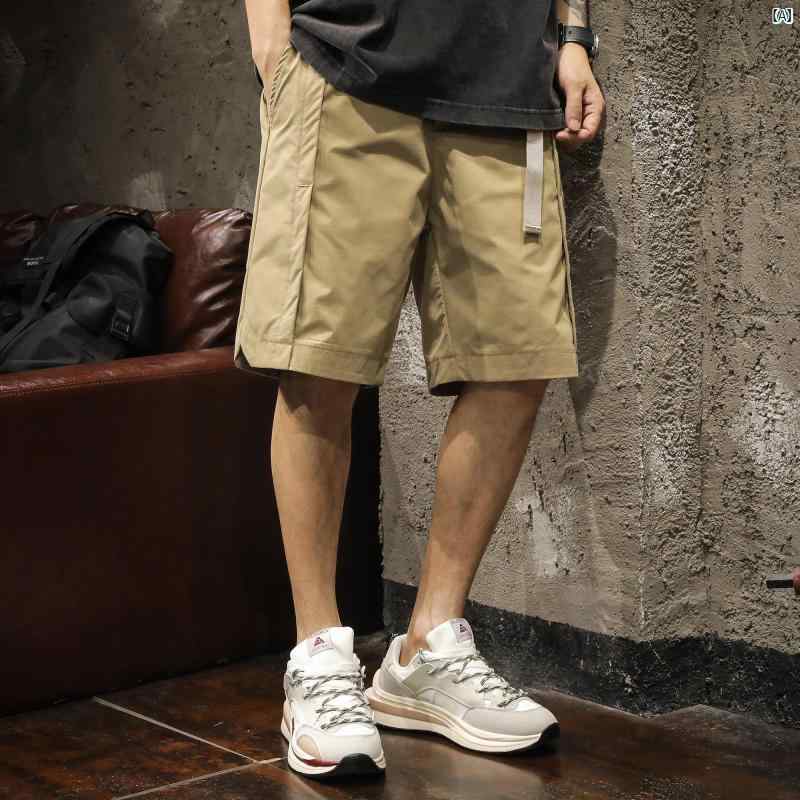 メンズ ファッショオン オシャレ 心地好い 成人男性 御役目着 五分丈 式 遊撃手 ズボン下 たり 馬鹿でかい大きさ 夏 流行り物 立体 感 バックル 胴締め