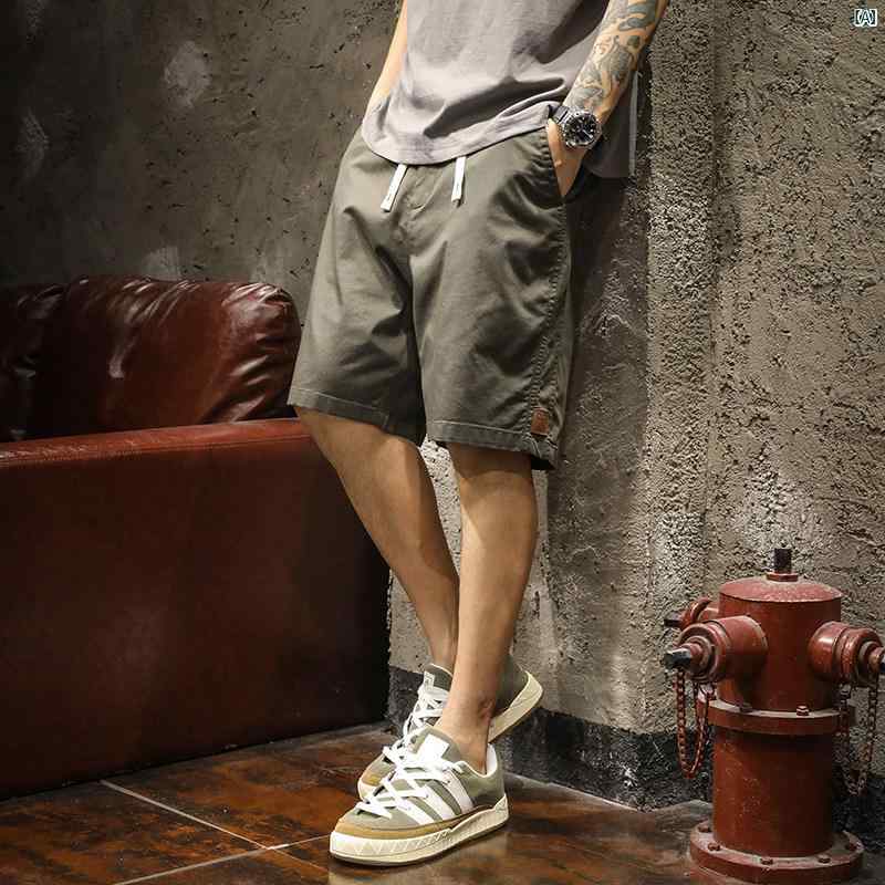 メンズ　ファッショオン　オシャレ　カジュアル　男性 カーゴ ショーツ 夏 冷感 薄手 ビーチ ズボン アメリカン ファッション 巾着 スポーツ パンツ