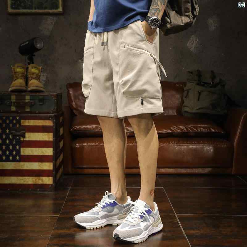 メンズ　ファッショオン　オシャレ　カジュアル　男性 夏 冷感 薄型 カーゴ ショーツ 男性用 ファッション ミッド パンツ アウターウェア スポーツ 五分丈