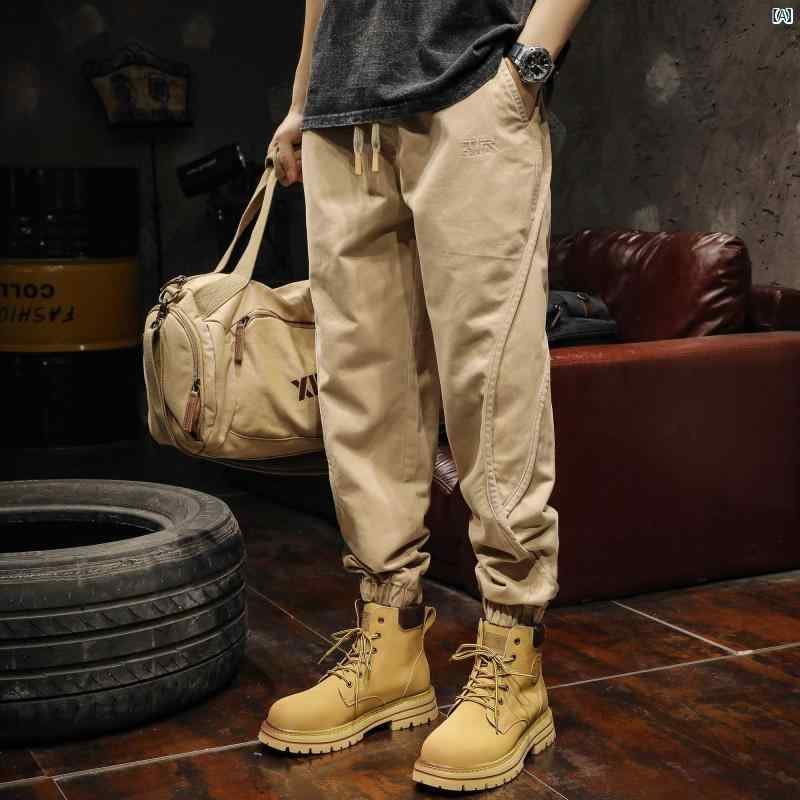 メンズ ファッショオン オシャレ カジュアル 男性 アメリカ 厚手 男性用 オーバー オールコットン アミ カーキ パンツ 春秋 たり 大きいサイズ レギンス