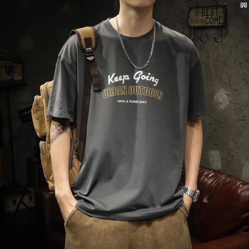 メンズ　ファッショオン　オシャレ　カジュアル　男性 アメリカー レトロ 半袖 Tシャツ 夏 ハイエンド レター プリント 大きいサイズ