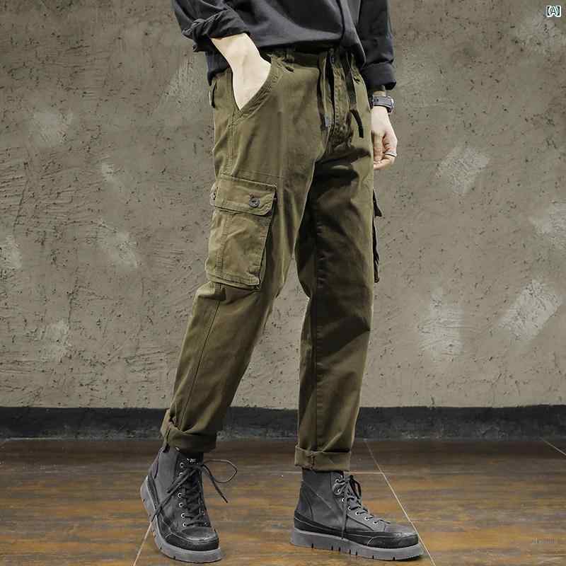 メンズ　ファッショオン　オシャレ　カジュアル　男性 マウンテン タクティカル オーバー オール 男性用 春 アメリカン ストレート 大きいサイズ アウトドア 機能性 パンツ