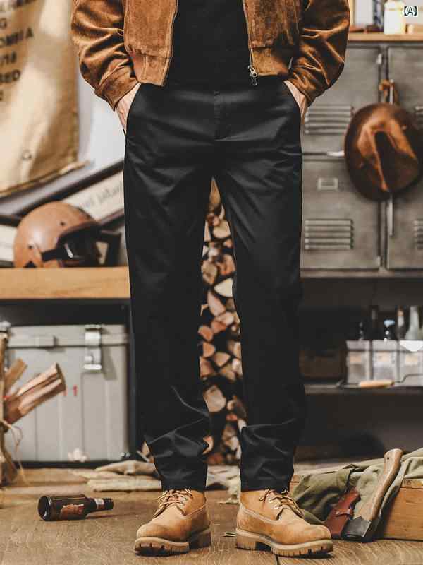 メンズ　カジュアル　男性　オシャレ ジェイ レノ アメリカ ブラック シンプル カジュアル パンツ 男性用 ストレート 春秋 通勤 ズボン