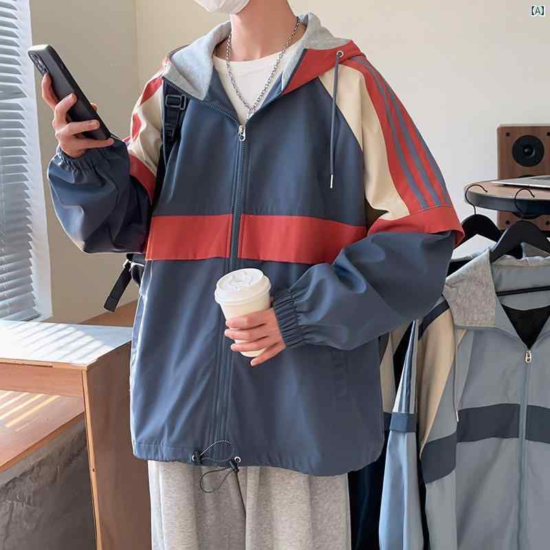 メンズ ファッショオン オシャレ 心地好い 成人男性 上衣 春 新 色彩設計 細工物お召しもの はたご屋 途轍も無い大いさ ボンネット付き添い人 メンズファッション-その他