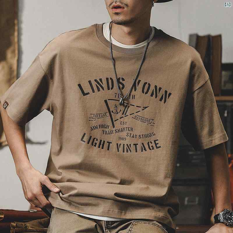 メンズ　ファッショオン　オシャレ　カジュアル　男性 ジェイ レノ アメリカン レトロ 半袖 夏 ヘビーウェイト Tシャツ 服