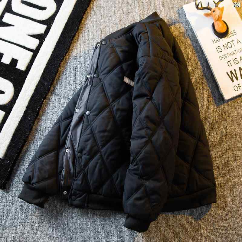 メンズ ファッショオン オシャレ カジュアル 男性 チェック柄 野球 襟 コットン コート メンズ 冬 厚手 レトロ ワークウェア コットンジャケット メンズファッション