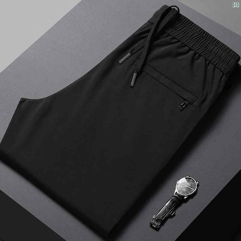 メンズ　ファッション　オシャレ　カジュアル　男性 上品 夏用 クール 冷感 カジュアル パンツ 薄手 アイロン 不要 快適 伸縮性 ストレート 通気性 5,075円