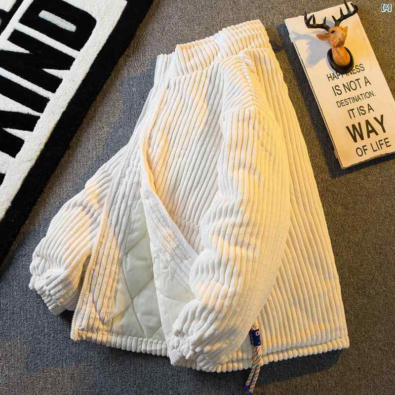 メンズ ファッショオン オシャレ カジュアル 男性 Hengpai コーデュロイ 作業着 コットン 服 メンズ 冬 厚手 暖かい トップス スタンドカラー ジャケット