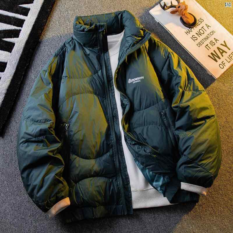 メンズ　ファッショオン　オシャレ　カジュアル　男性 HPCP レトロ ベーシック 軽量 90 ダウン ジャケット 冬 厚手 スタンドカラー 防風 暖かい