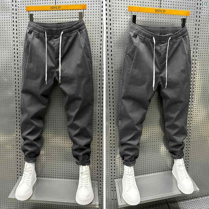 メンズ　ファッショオン　オシャレ　カジュアル　男性 HPCP 夏 冷感 ジーンズ 薄手 テンセル ストレート スリム 裾細 カジュアル パンツ