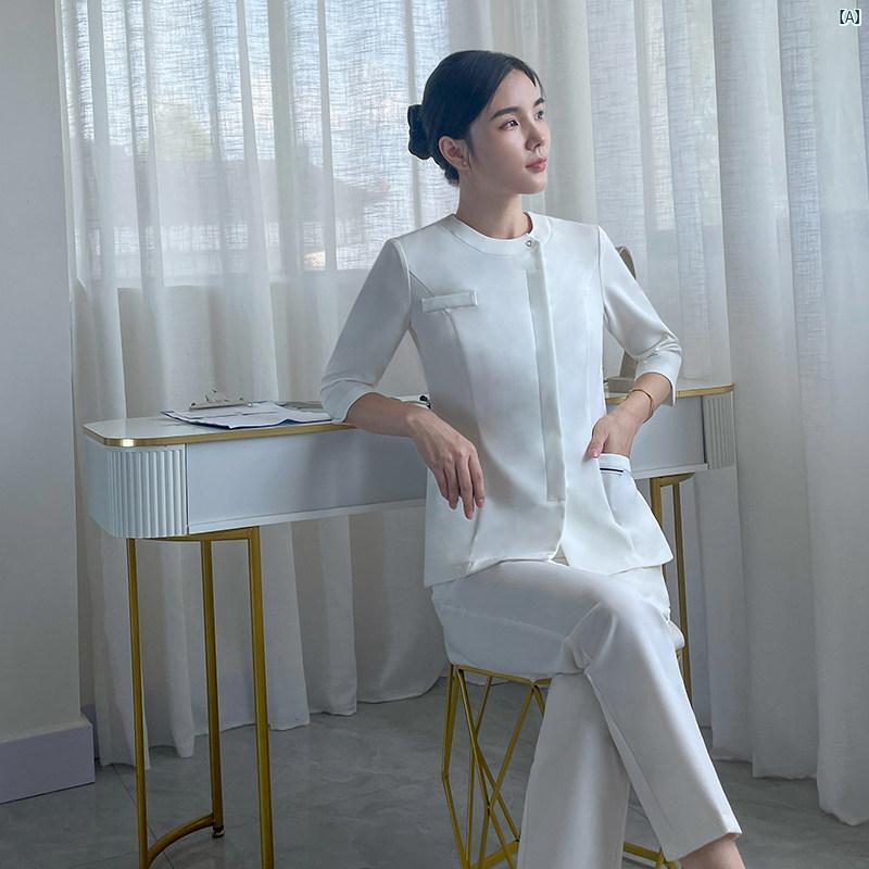 レディース チュニック　オシャレ　仕事着　かわいい 手術 室 手洗い 服 ドクターナース 口腔 歯科 ペット 美容室 看護 病院 スリム 作業着